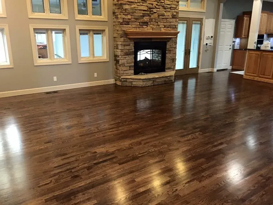 Hardwood floor after restoration & cleaning by Good Ol' Boy Hardwood Floors